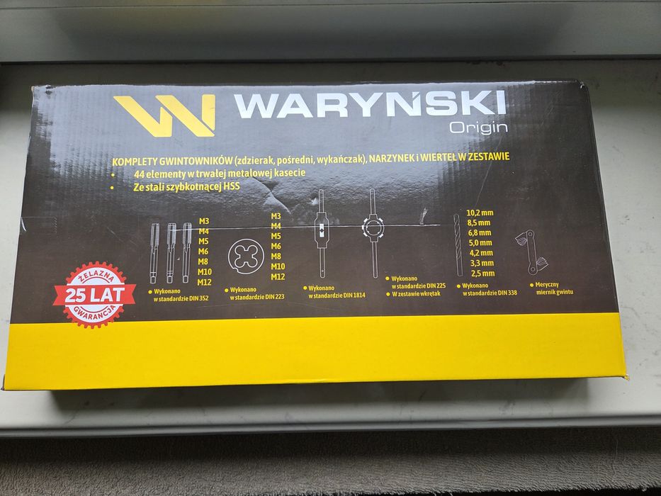 Zestaw gwintowniki i narzynki Waryńsk 44 elementy