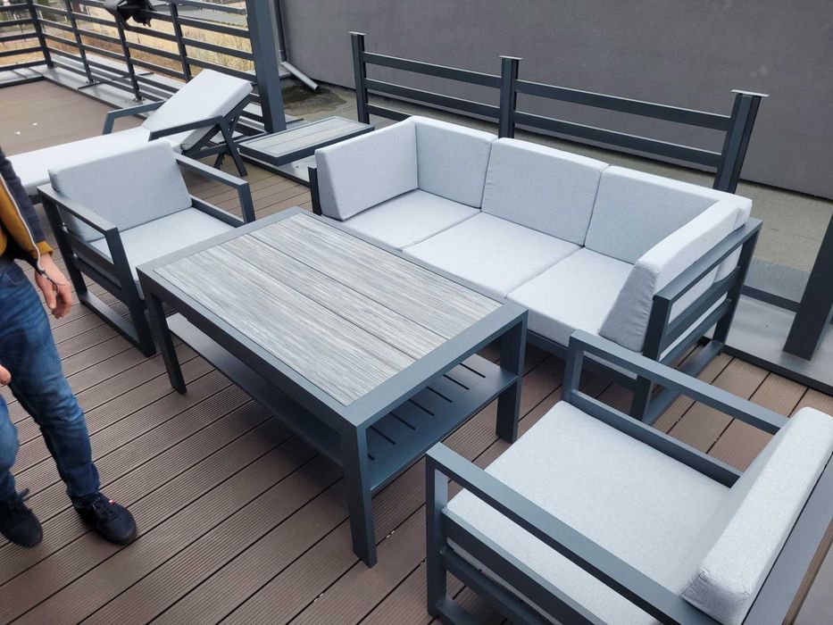 Meble tarasowe modułowe ogrodowe nowoczesne gruby profil ALUMINIUM PL