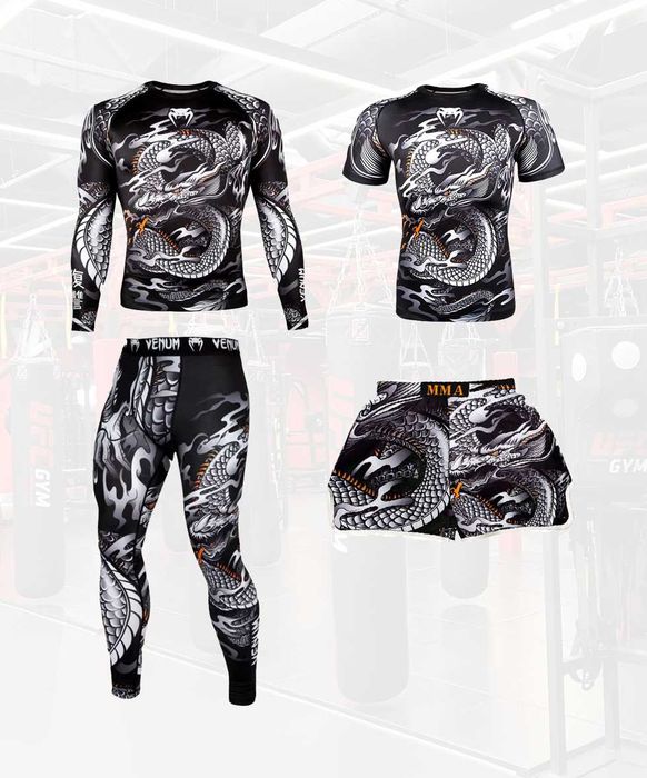 Venum Комплект 3 в 1, 4 в 1 рашгард, футболка, шорты, леггинсы!