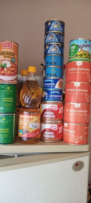 Тушенка ДСТУ . Мясо курицы.Свинина.Рыбные консервы. Горошек