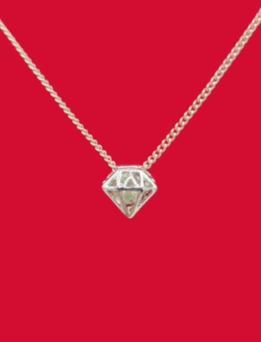 Łańcuszek z celebrytką w kształcie diamentu | 2,56g | dł. 43,5cm