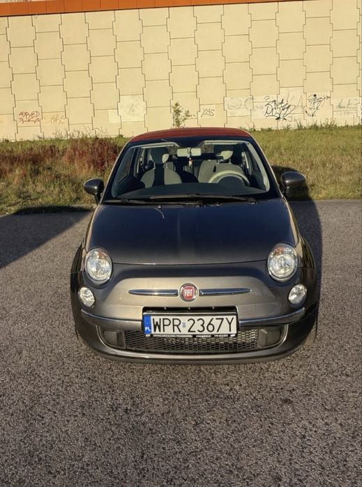 Fiat 500c, 1.2 benzyna, cabrio, bordowy dach