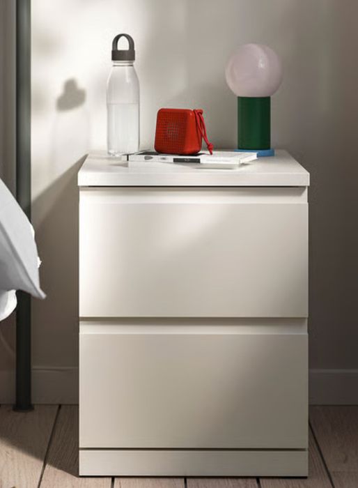STORKLINTA Cómoda c/2 gavetas, branco/com 2 gavetas,