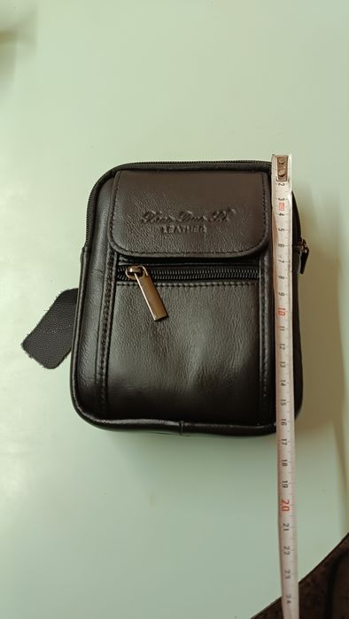 Кожаная маленькая барсетка