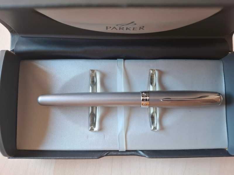 Caneta Parker Tinta Permanente Sonnet Aço GT