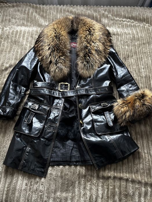 Куртка шкіряна з хутром