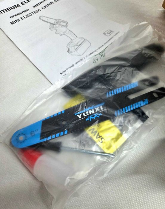 Mini motosserra elétrica YUNXI 21V – 6 polegadas – Bateria de lítio