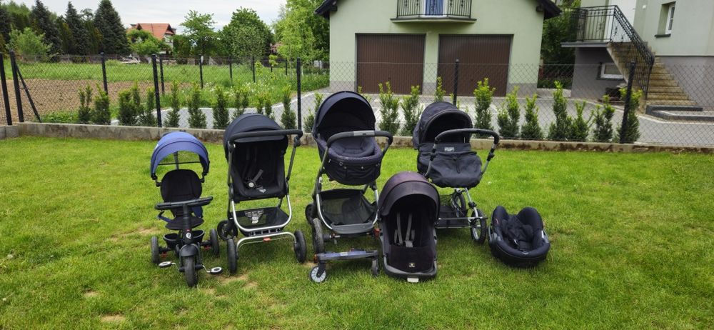 Wózek stokke cały zestaw dla bliźniaków - rok po roku lub dla jednego