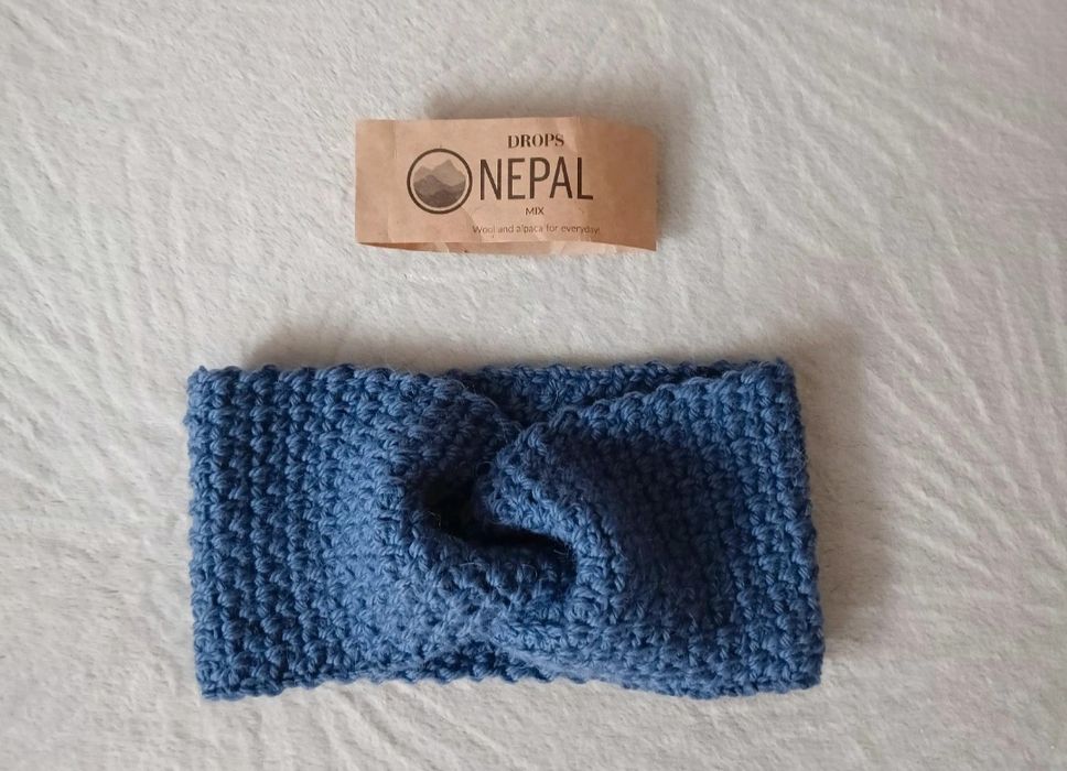 Opaska na głowę, na szydełku, na zimę, na prezent, wełna, alpaka