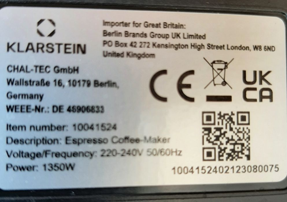 Кофеварка Klarstein Arabica Comfort