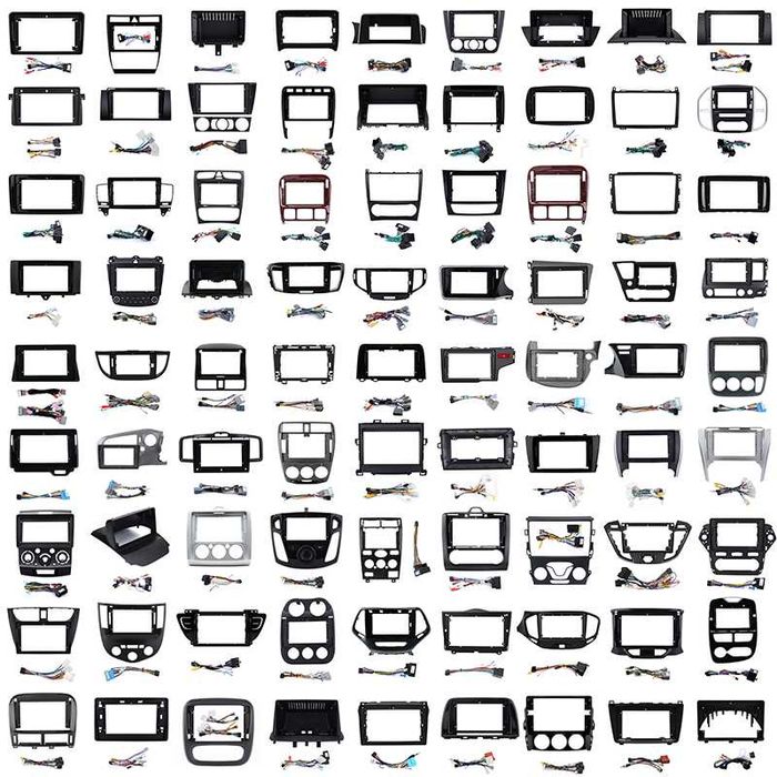 Molduras e cabos para rádio android BMW Renault Peugeot, Audi 9/10"