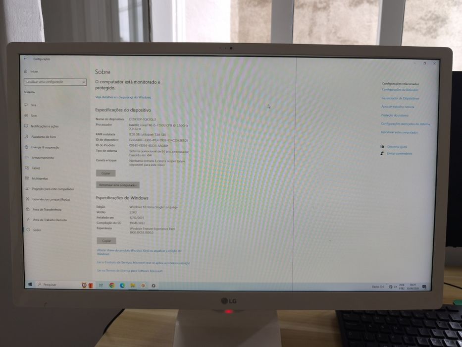 PC All-In-One LG Ecrã de  24" IPS | Intel Core i5 | 8GB RAM | Windows 10 Original