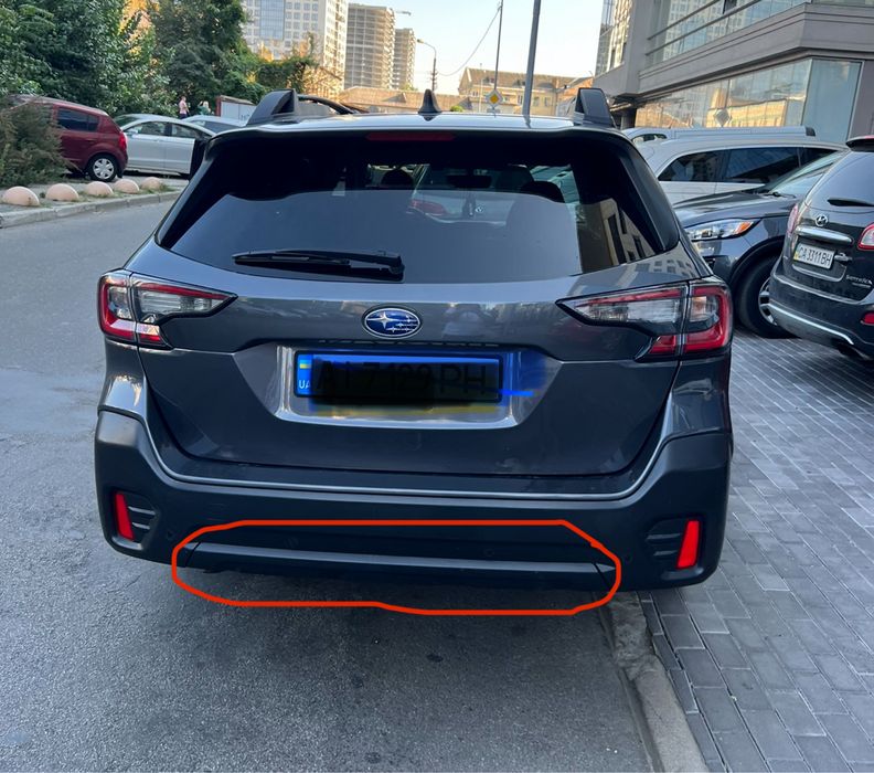 Молдинг на задний бампер Subaru Outback BT (2019-2023), черного цвета ...