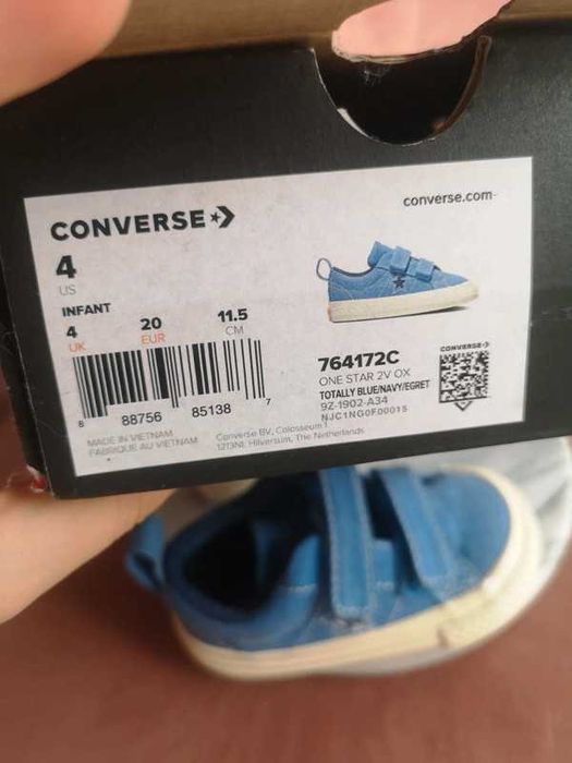 Converse trampki na rzepy niebieskie r. 20