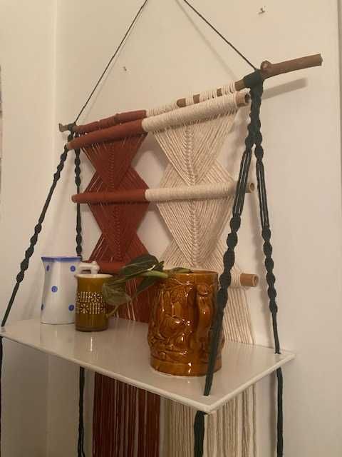 Painel/Prateleira macramé (Peça única)