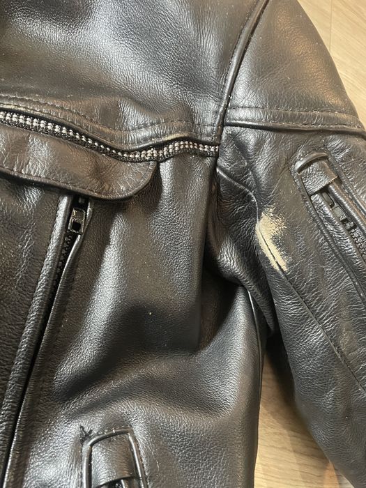 Odzież motocyklowa skórzana (kurtka Tarbor, czapsy Ledmar, spodnie)