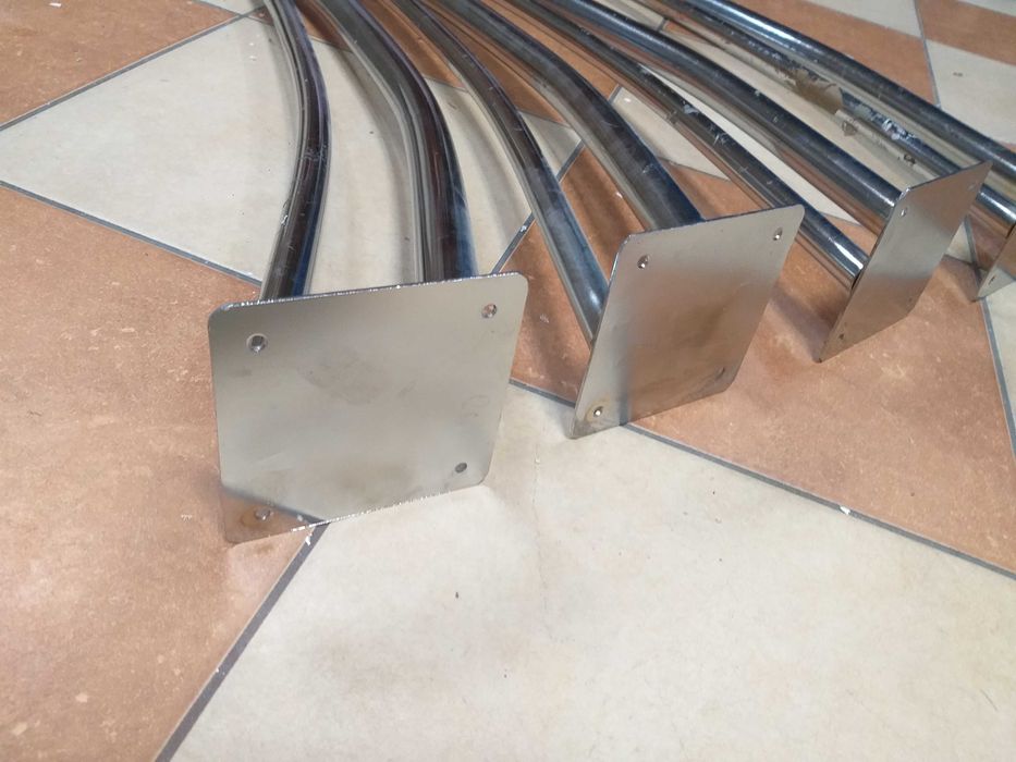 Nogi stalowe niklowane do stołu 4 sztuki