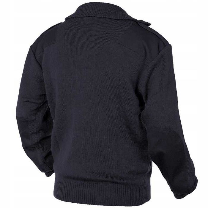 MIL-TEC Sweter Wojskowy Taktyczny Z Kieszeniami Navy Blue 48 Rozpinany