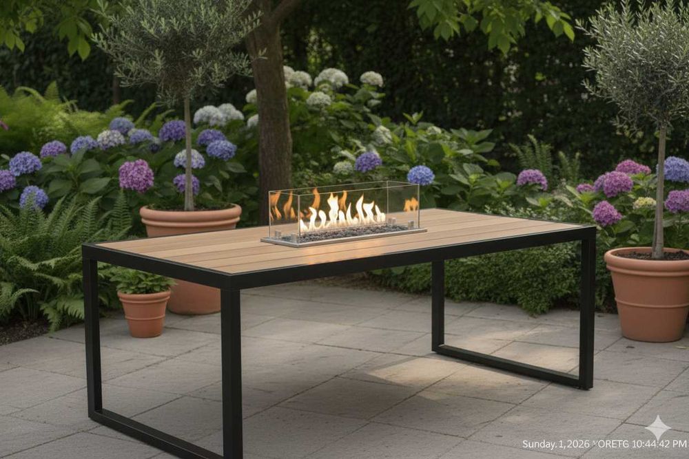 Mesa Jantar/Lounge c/ Lareira Bioetanol | Design Industrial | NOVA