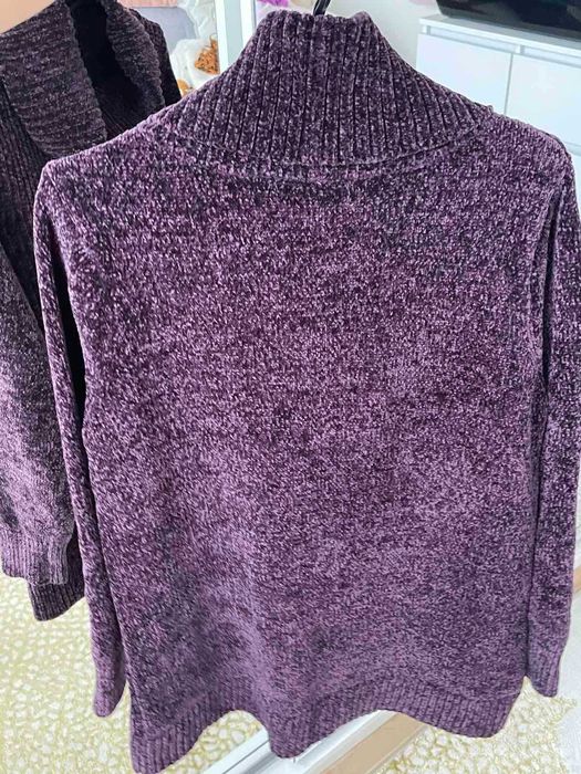 Nowy szenilowy miękki pluszowy sweter damski Liz Claiborne r. S-małe M