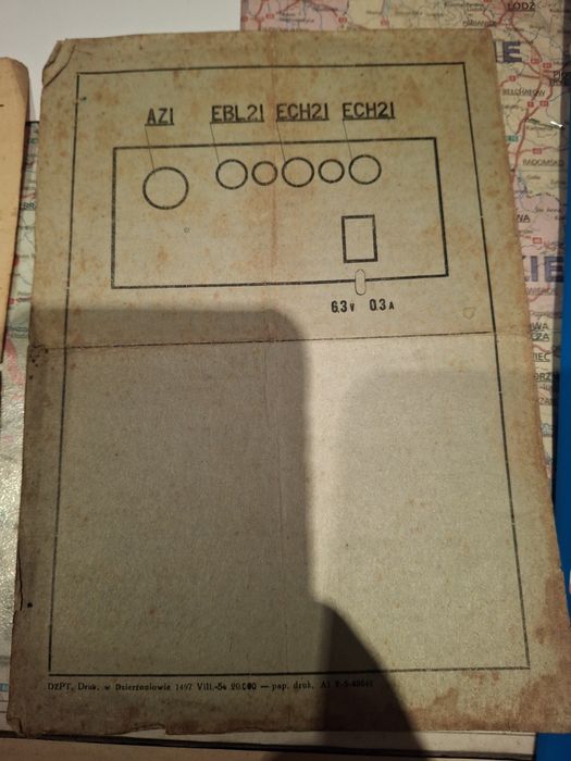 Stalinogród Instrukcja Mazur radio i karta gwarancji 1955 rok