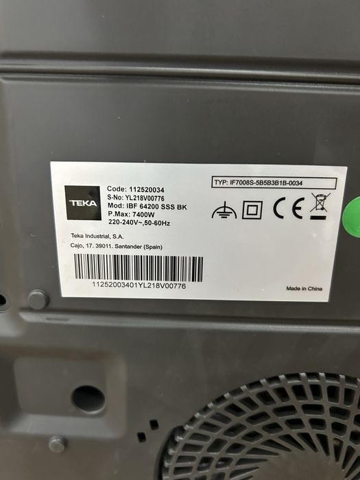Placa de Indução Teka IBF 64200 SSS BK | 59 cm | 4 Zonas | Preto