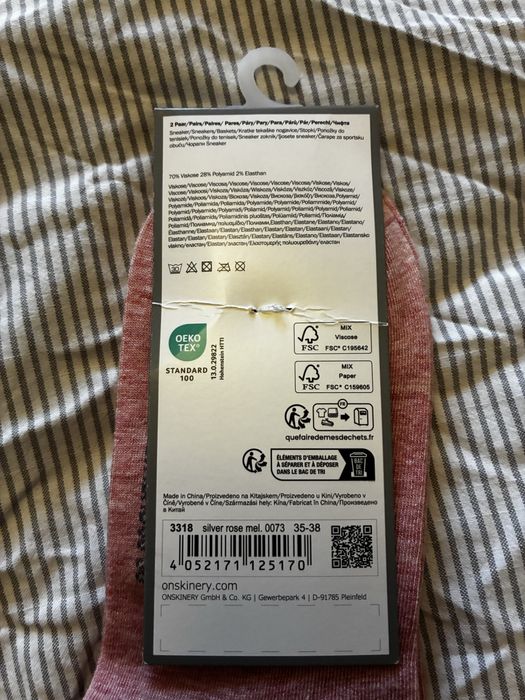 2-pack wiskozowe skarpetki stopki różowe perłowe s 35-38