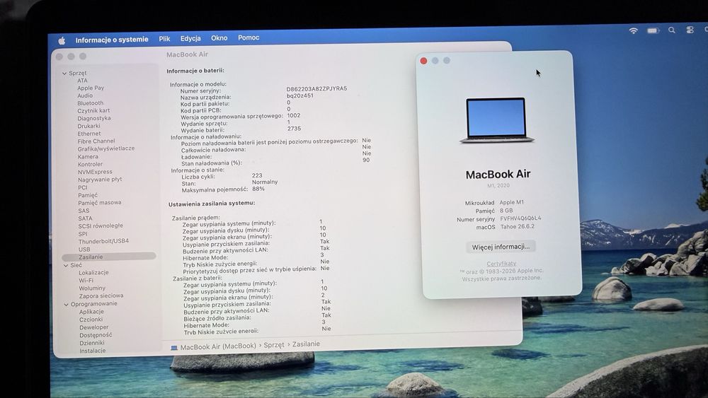 MacbBook Air A2337 M1 8 GB  256 GB super stan bateria 88%