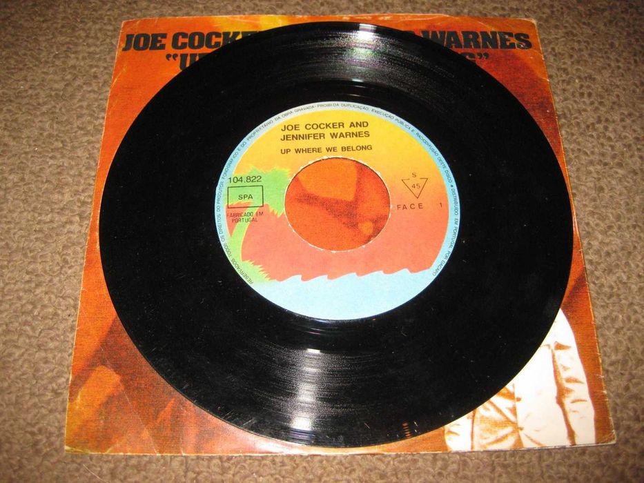Vinil Single do Joe Cocker e Jennifer Warnes "Up Where We Belong"