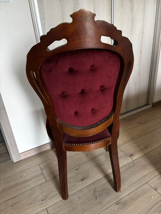 Krzesło ludwik stylizowane bordowe