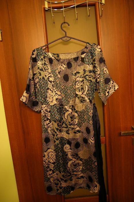 sukienka ciążowa elegancka, wizytowa, krótki rekaw,materiał lejący