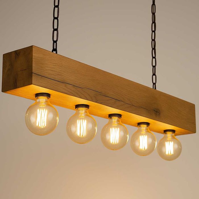 Lampa z drewna handmade •LED Smart sterowanie z aplikacji • Eco loft