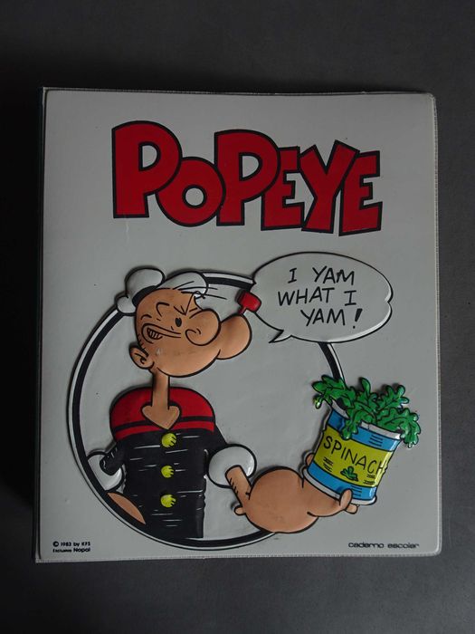 Antigo dossier A5 Popeye em relevo