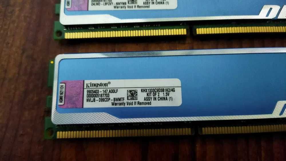 RAM DDR3 2x2gb 4gb Kingston Hyper X Blu Cena za 2 sztuki