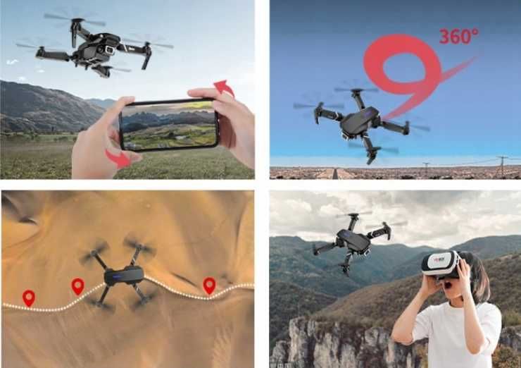 Dron Zdalnie Sterowany E88 Pro 3 Akumulatory Kamera 100m – OKAZJA