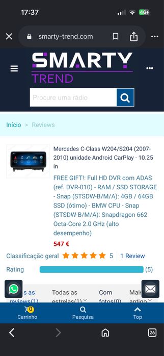 Tablet android para mercedes w204