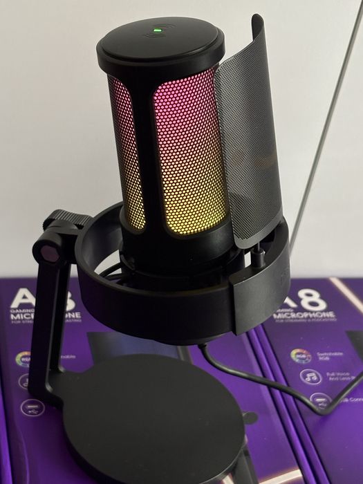 Мікрофон ігровий Ampligame Fifine A6V A8 з RGB підсвіткою