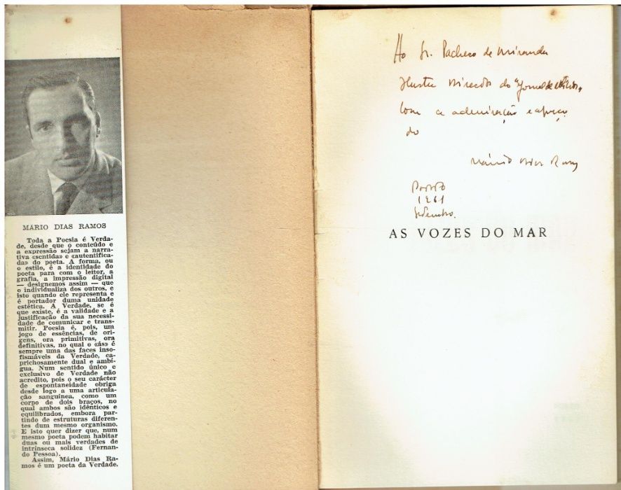 10201 As vozes do mar de Mário Dias Ramos/ Autografado