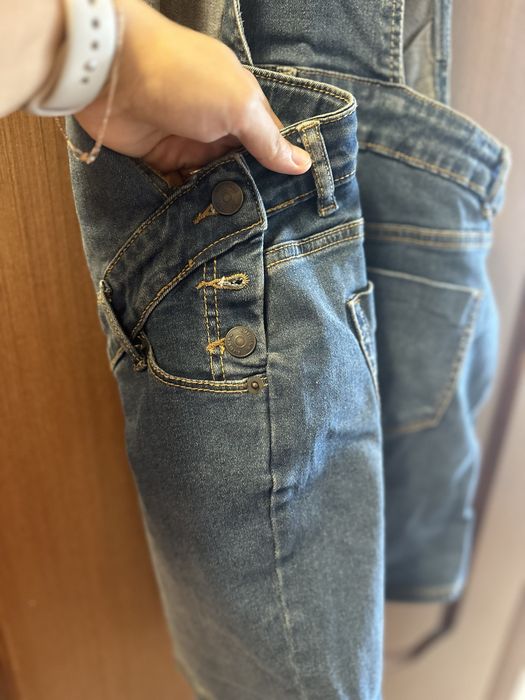 Джинсові шорти, комбінезон для вагітних, синій колір, розмір 40