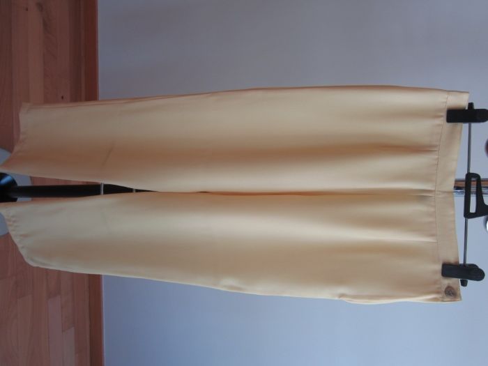 Women's Classic Yellow Pants with Zipper and Button Closure on the Side64552694558978120