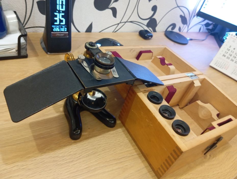 Старинный микроскоп ernst leitz wetzlar Berlin 1897 год торг