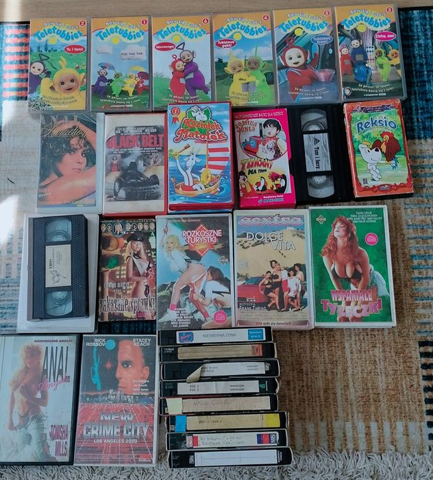 Kasety VHS polskie mięso, bajki, zagraniczne  6 zł sztuka
