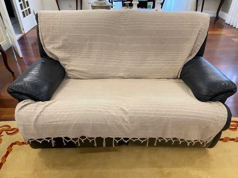 Sofá de 3 lugares de Cor Azul Escura