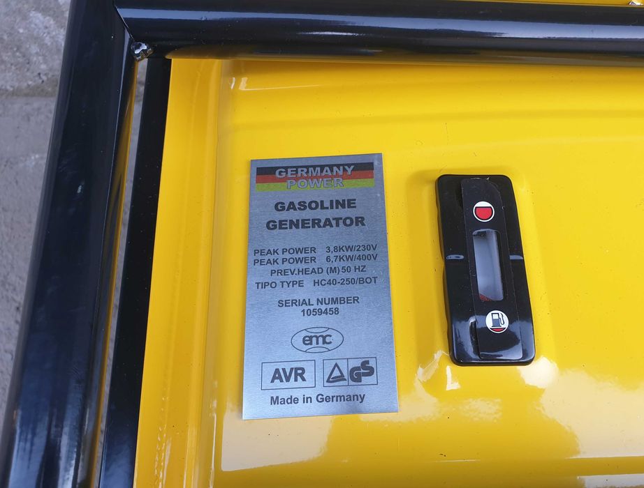 NOWY agregat prądotwórczy 1F 3,8kW 230V 3F 6,7kW 400V HC40-250/BOT