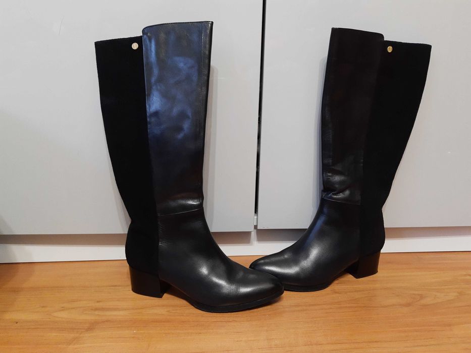 Kozaki skórzane JOOP, czarne. Rozmiar 37,5