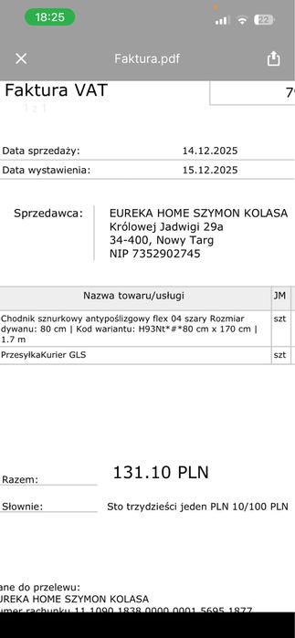Dywan kuchenny pleciony