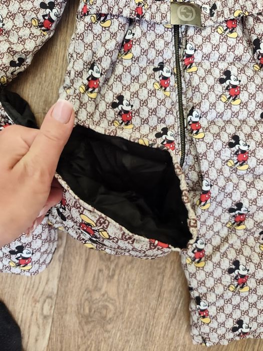 Комбінезон Gucci для дівчинки Гусячий пух, натуральне хутро