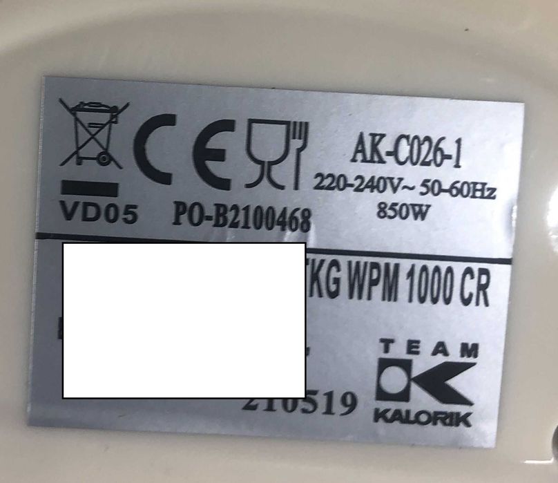 Gofrownica Kalorik TKG WPM 1000 CR 850 W