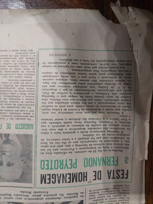 Sporting Fernando peyroteo com jornal