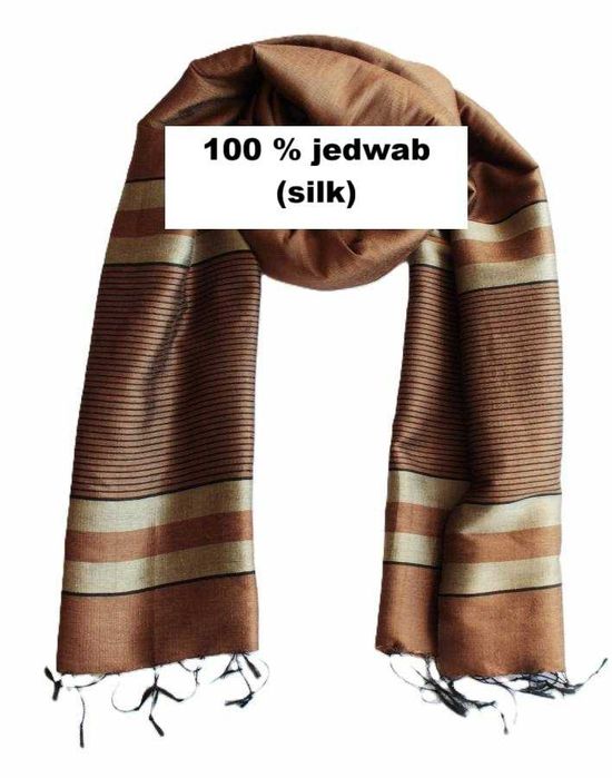Jedwabny szal vintage szalik apaszka chusta 100% jedwab